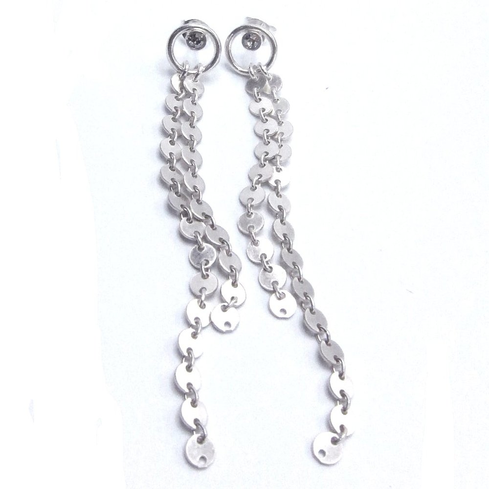 Sterling Silver "Waterfall" earrings w Swarovski c